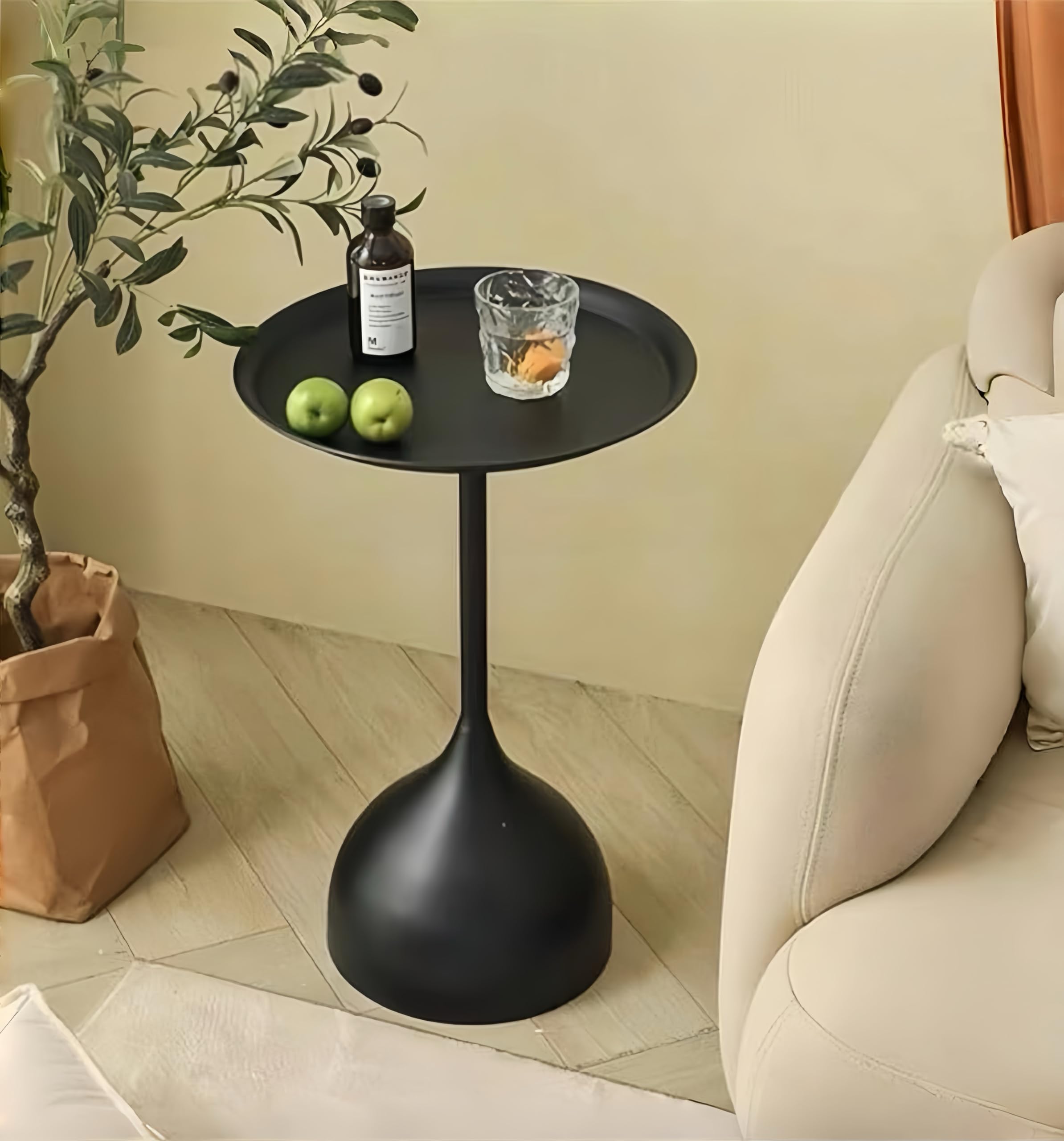 Coffee Table,End Table, Side Table,Centerpiece Living Room Bedroom Apartment Modern Industrial Simple Nightstand (Black)