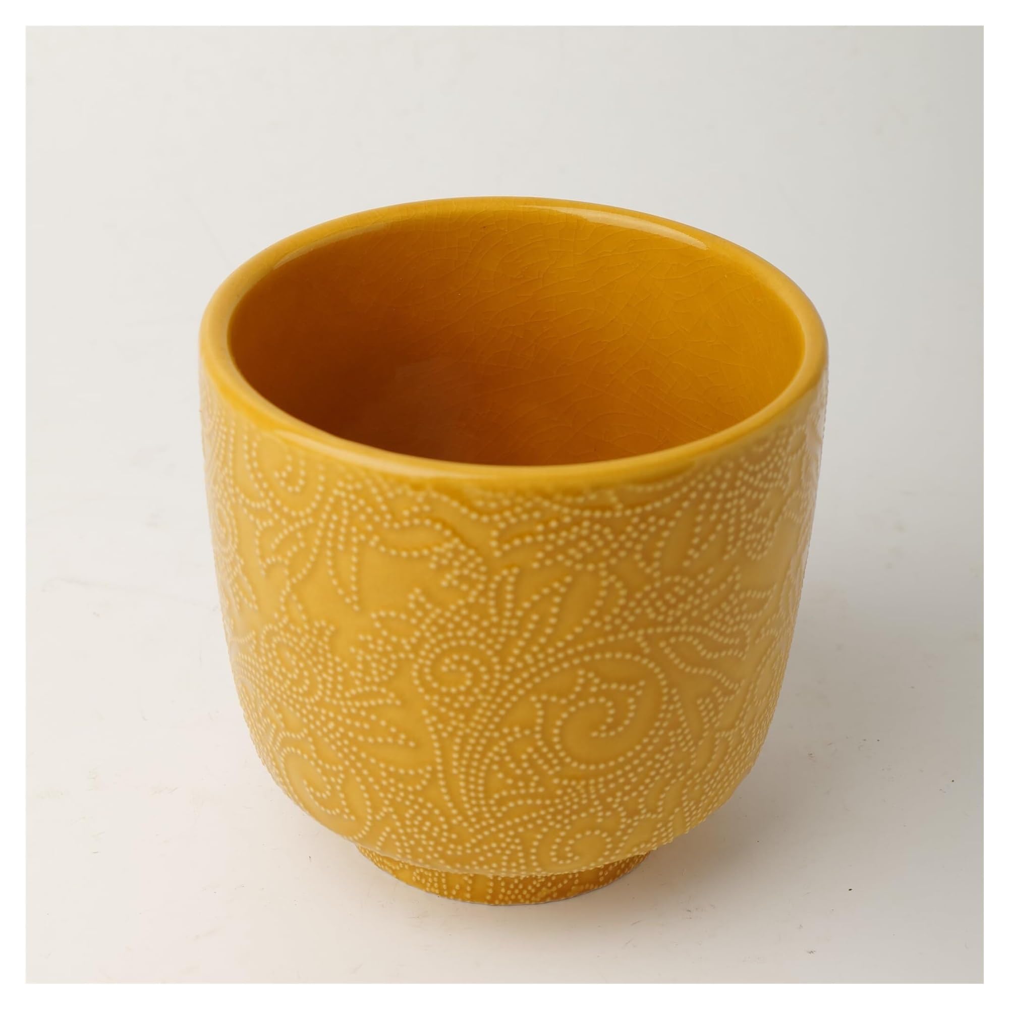 Doniczki na rośliny Ceramiczna doniczka na rośliny, wytłoczony wzór, doniczka na sukulenty, kaktus, orchidea prezenty dla miłośników roślin