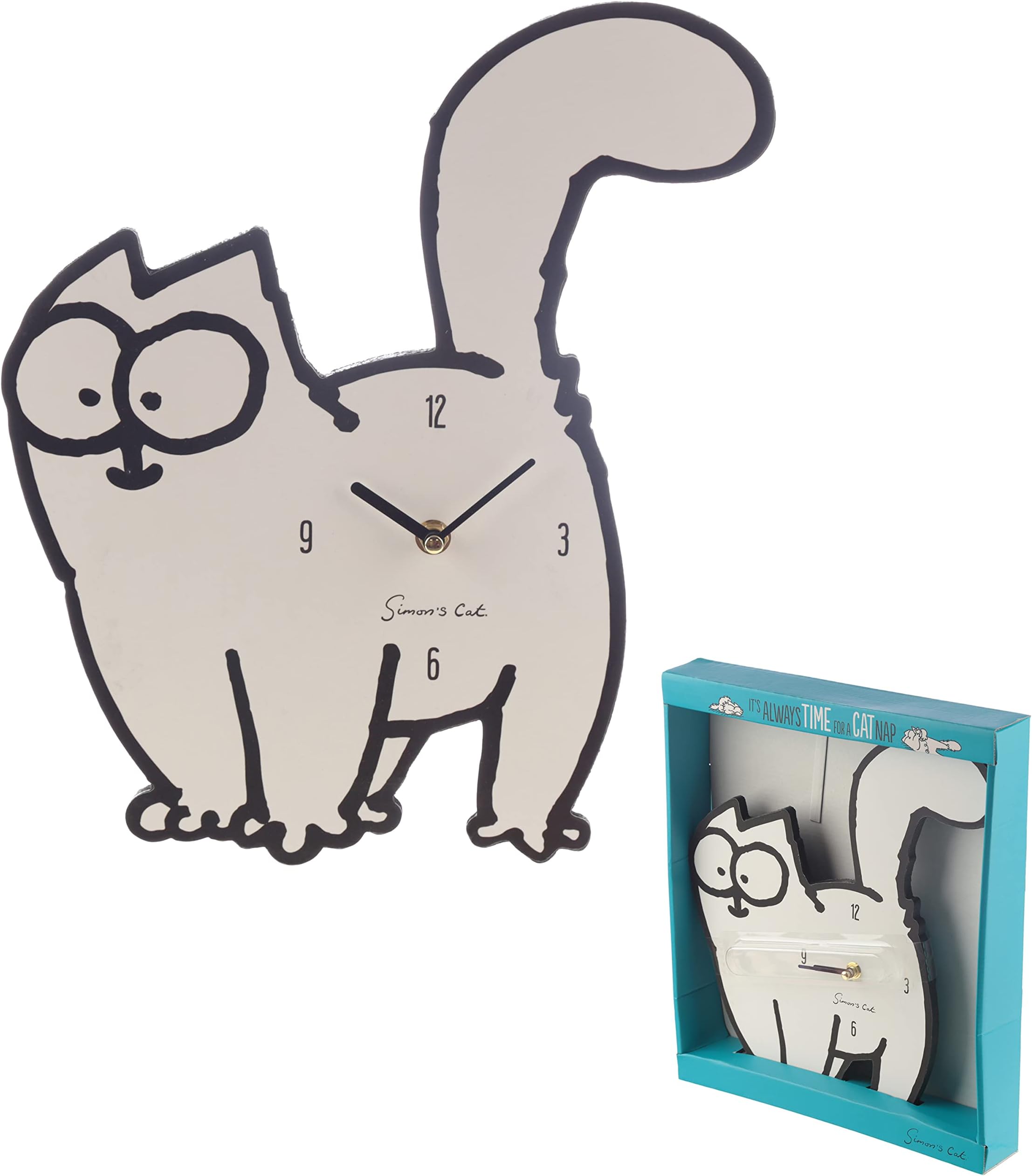 PuckatorSimon's Cat Shaped Picture Clock - Wall Clock Clocks - Mens Cute Cool Preppy Home Gaming Room Bedroom Office Decor Decoration - Asthetic Accessories Stuff Men Things