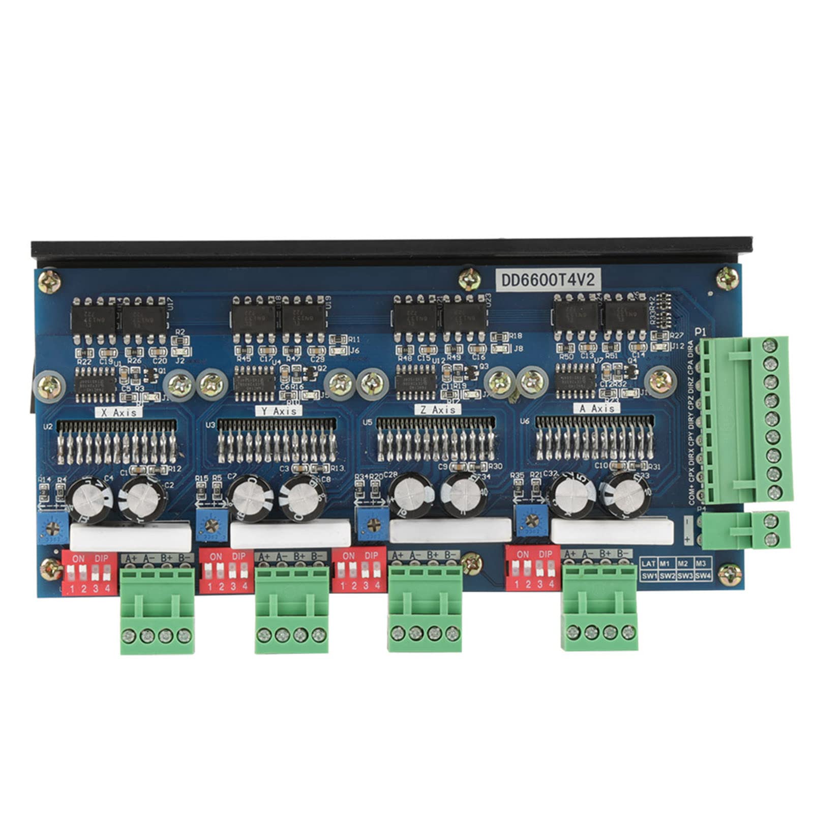 Placa controladora de motor paso a paso TB6600 Controlador CNC de alta potencia 4A con tecnología de picador de corriente constante doble polar para motores paso a paso de 4 ejes