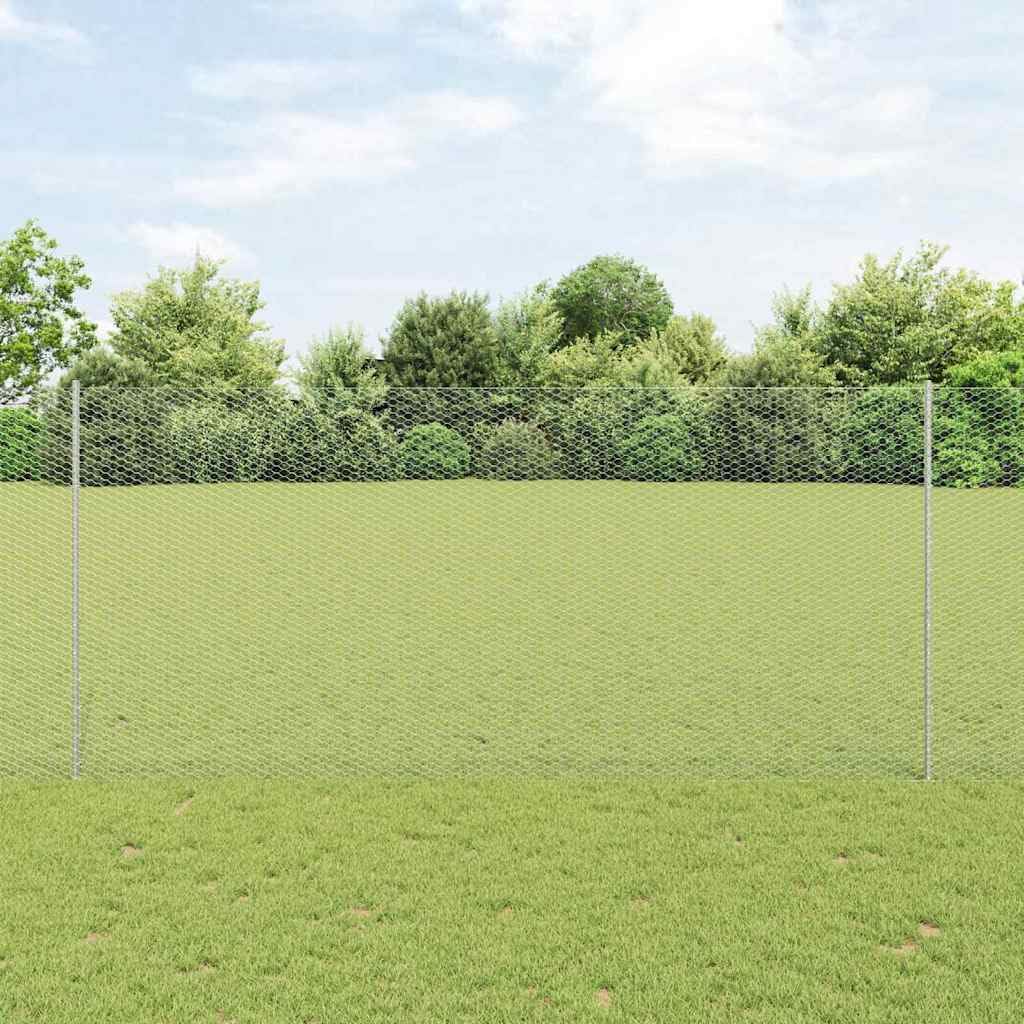Valla de jardín de acero plateado, 1,4 m de alto x 100 m de largo, juego moderno con 88 postes y accesorios de montaje, resistente y duradero, para jardín, balcón y camping