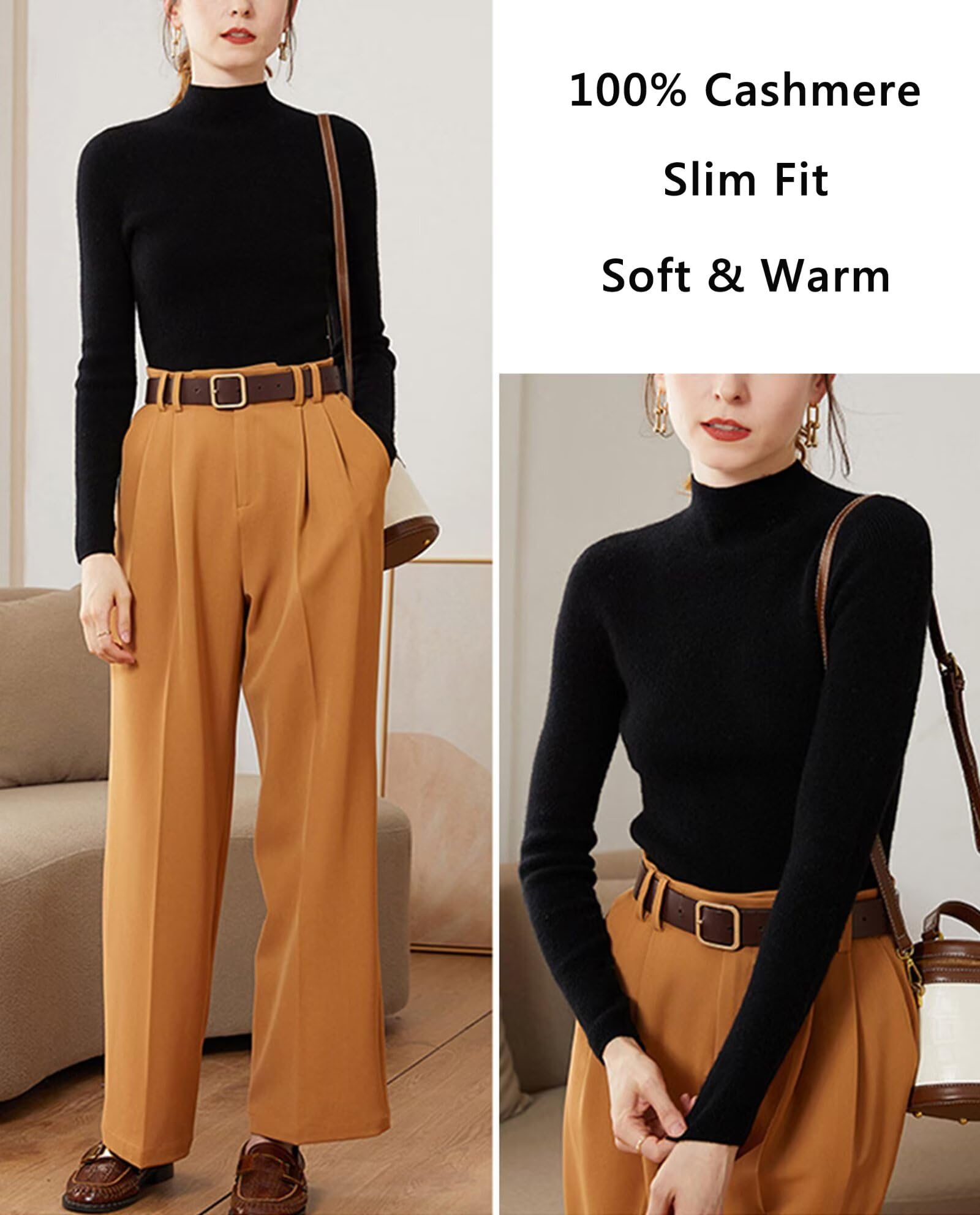 HNVAVQ Maglione Donna 100% Cashmere Morbido