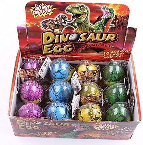 GracesDawn Paquete de 12 huevos de dinosaurio lindos huevos mágicos de dinosaurio para añadir agua, regalo para niños, juguete inflable para