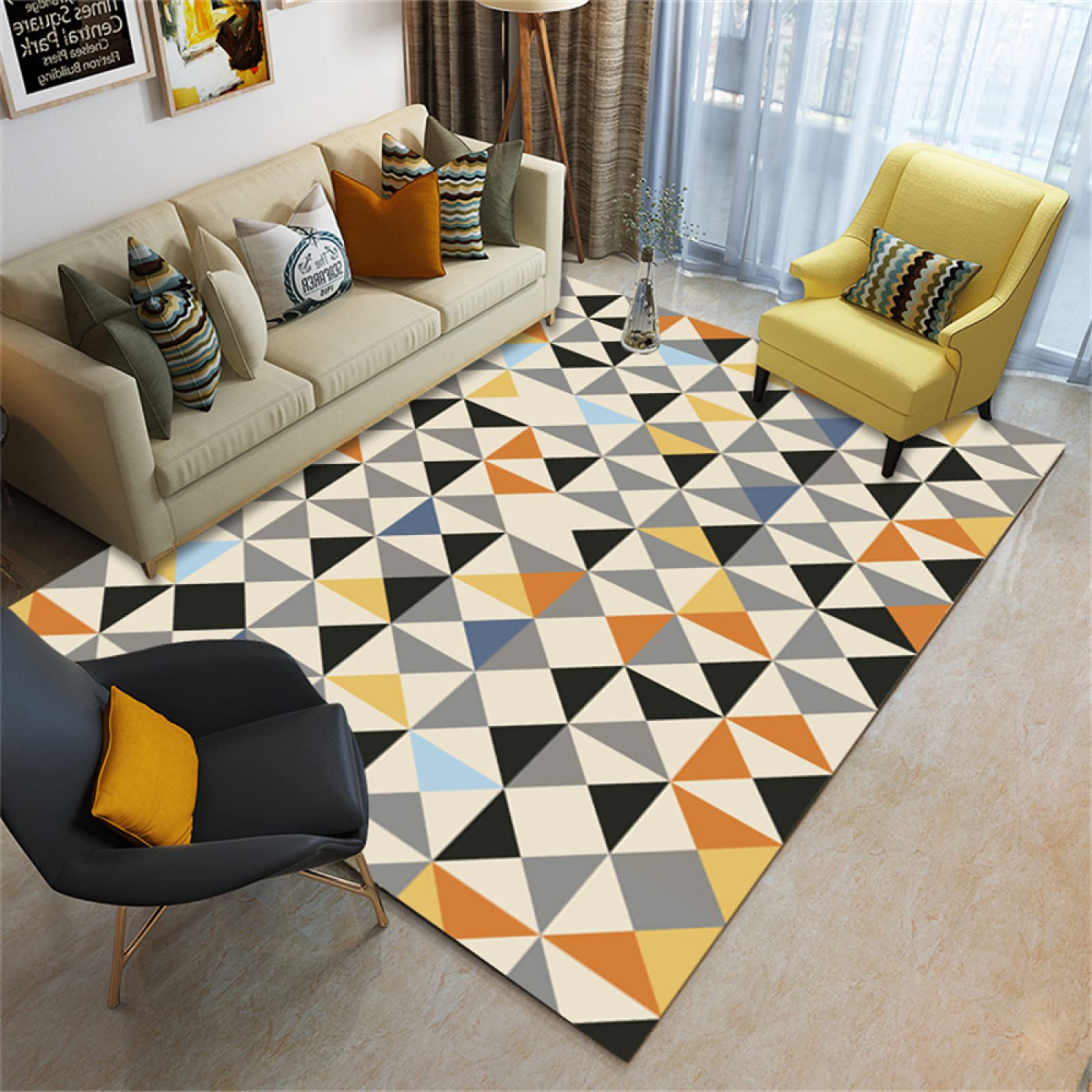 Chambre fille complète tapis multicolore 180x250cm pour transformer et réchauffer le sol