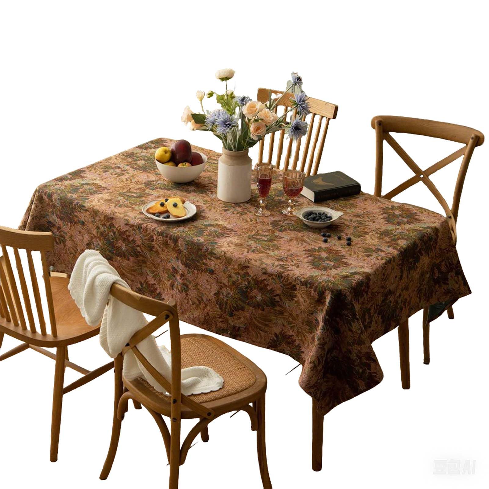 YSUEFIJO Mantel Rectangular de Tela, Manteles Mesa Antimanchas Rectangular, Cubierta de Mesa Lavable, Estilo Lino, Resistente y Fácil de Limpiar, para Fiestas, Exteriores, Mesa de Comedor