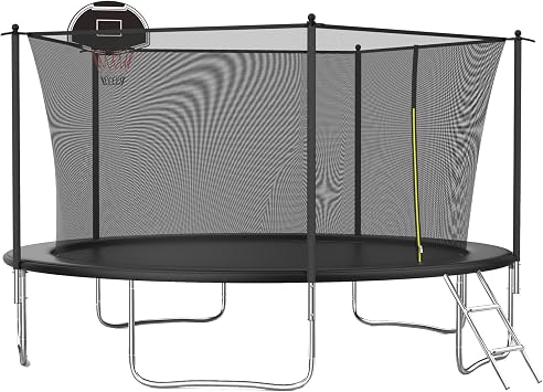10FT 12FT 14FT Kids Outdoor Trampoline with Net 450LBS