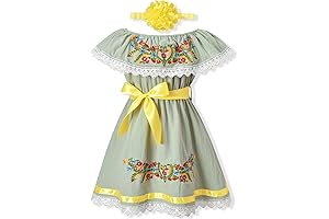 Elegant Embroidered Mexican Dress for Girls