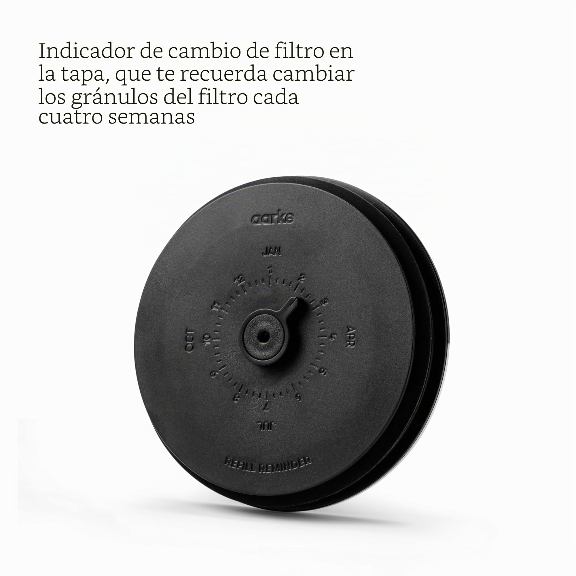 Aarke Purifier Large, jarra filtrante de agua en vidrio y acero inoxidable, 1,7 L / 7 tazas, incluye bolsa de recarga de filtro Pure Aarke