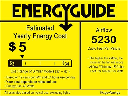 Miniatura 9 de Sofucor Ventilador de techo sin luces, 52 pulgadas de perfil bajo, ventilador de techo de madera Mordern con control remoto para interiores, granja,