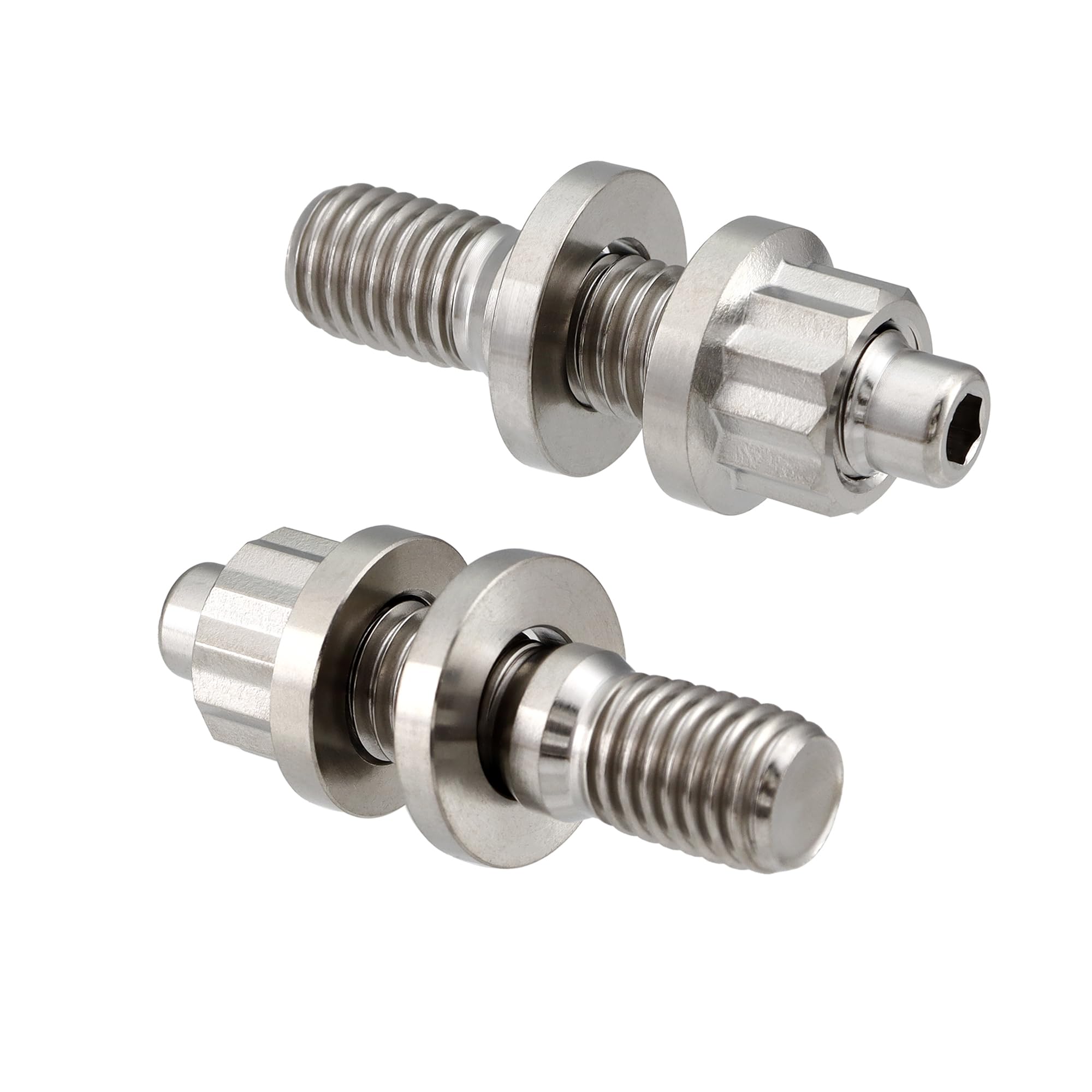 RISON-Titanium 12 Set Titan Stehbolzen für Auspuffkrümmer M8 M10, Auspuffkrümmerbolzen Mutter Kit, Auspuffkrümmer-Flanschmuttern Stiftschrauben Abgaskrümmer für Auspuffanlagen PKW Motoren Geeignet
