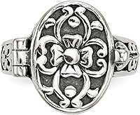 Vista 4 de Anillo de medallón antiguo de plata de ley maciza