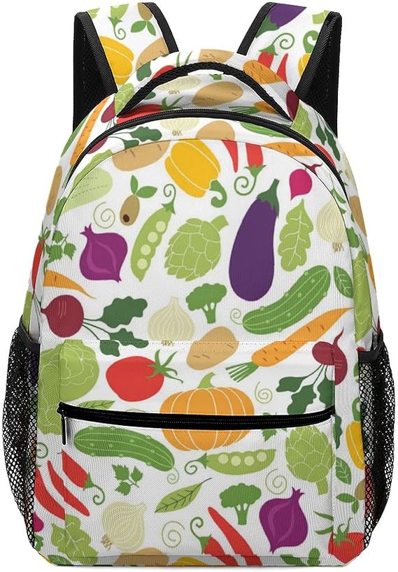 Amazon Co Jp リュック リュックサック 果物柄 野菜柄 子供 キッズ カバン デイパック かばん ジュニア バックパック 男の子 女の子 鞄 小学生 軽量 大容量 通学 遠足 かっこういい プリント カバン 学生 入学祝い カジュアル シューズ バッグ