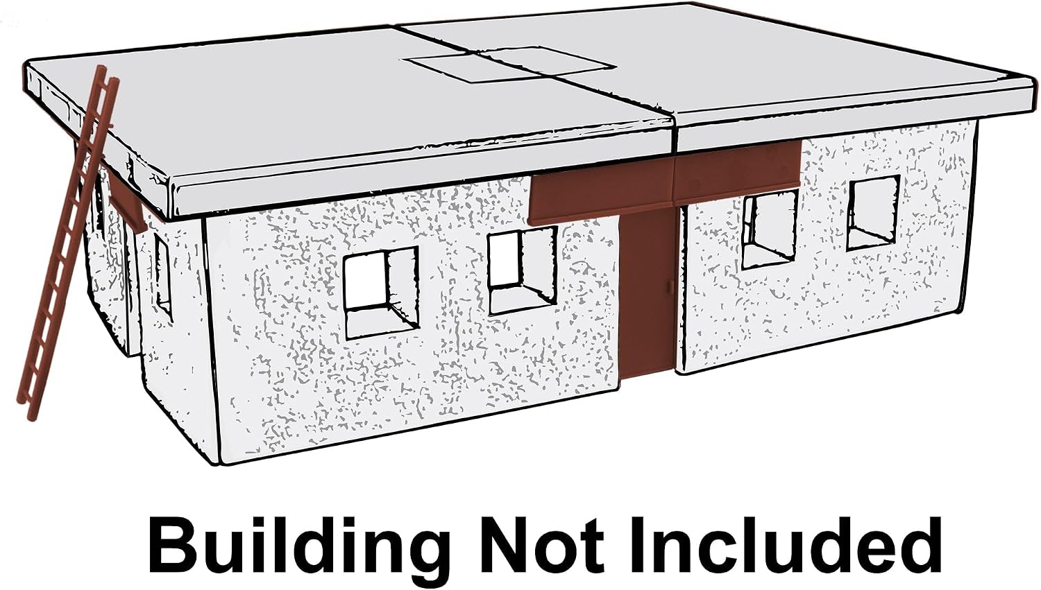 BMC WW2 Bunker Doors - Brown Plastic Army Men Blockhouse Building Accessories