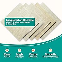 Vista 4 de Madera contrachapada de abedul báltico 12 × 12 × 0.197 in (1/5") - con un lado acabado. Juego de 5 hojas de grado B/BB. Hojas de madera