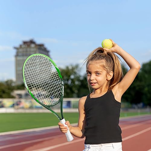 Miniatura 6 de Raqueta de tenis para niños de 19 pulgadas, 23 pulgadas, 25 pulgadas, raqueta de tenis para jóvenesjóvenes, con bolsa de transporte, overgrips y