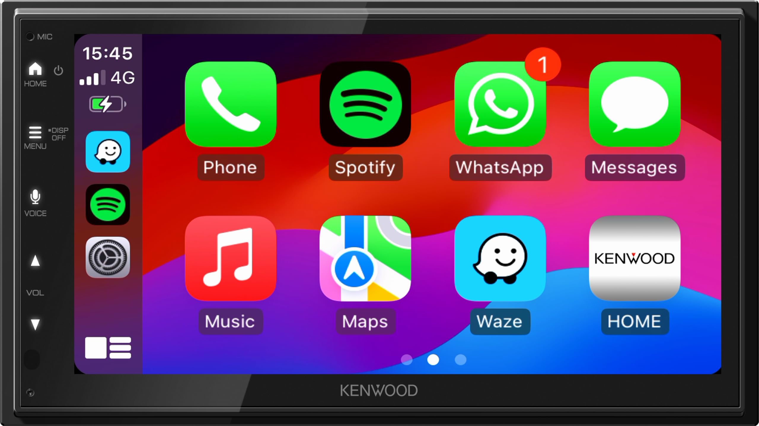 Kenwood DMX5023DABS - 17,3 cm WSVGA (1024 x 600px) - Récepteur avec Dab+/FM, CarPlay, Android Auto, Apple & Android USB, Bluetooth, écran Tactile capacitif, DSP, 4 x 50 W, 3 pré-Sorties 2,5 V