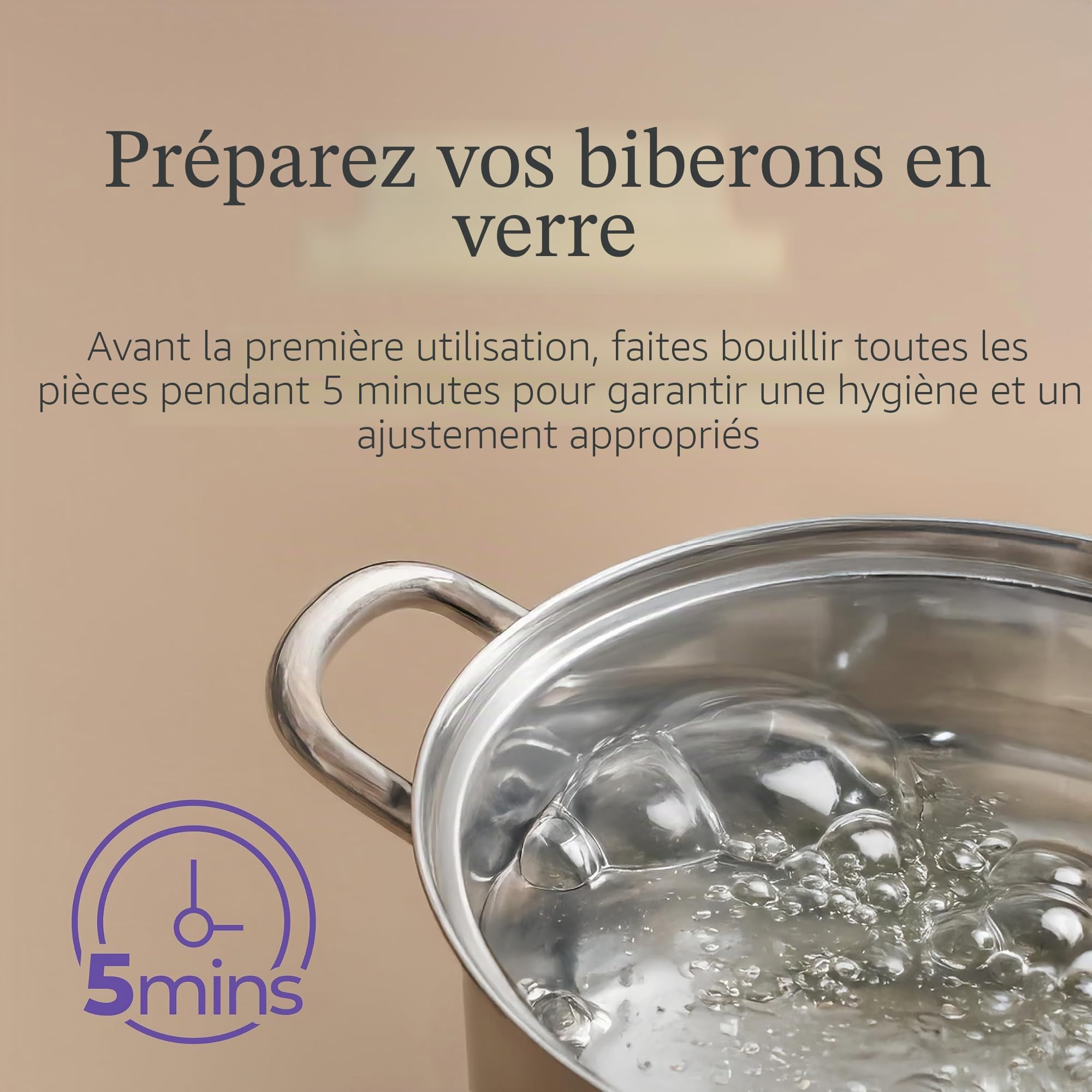 Lansinoh Lot de 4 biberons en verre anti-colique, 236,8 g, pour l'alimentation, essentiels pour bébé, comprend 4 tétines à débit moyen, taille M