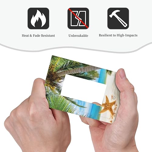 Vista 908 de Cubiertas decorativas de salida de estrella de mar playera, tablero de madera azul de concha de mar de 1 banda, decoración individual GFCI, placa