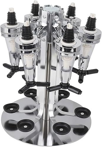 Miniatura 8 de Dispensador de licor giratorio de 6 botellas para bar en casa, estación dispensadora de alcohol montada en la pared, accesorios de bar