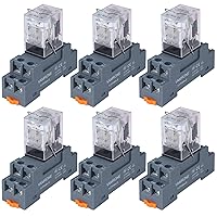 Vista 12 de Relé de alimentación electromagnético de 8 pines, bobina de relé de 10 AMP 24V CC con base de enchufe, DPDT 2NO 2NC - Indicador LED MY2NJ