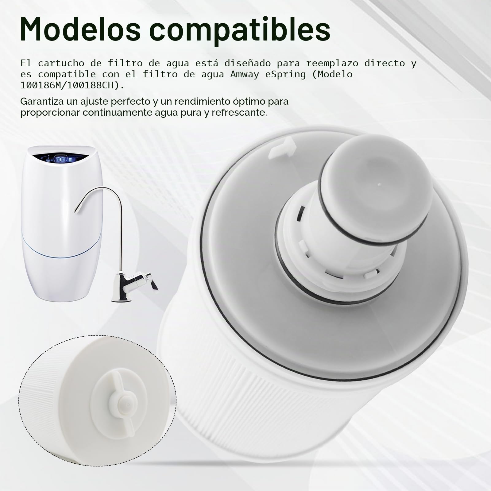 Filtro de Agua compatible con Amway espring 100186M/100188CH, Repuesto de Filtro de Agua, Cartuchos de Filtro de Agua, Calidad del Agua Mejorada