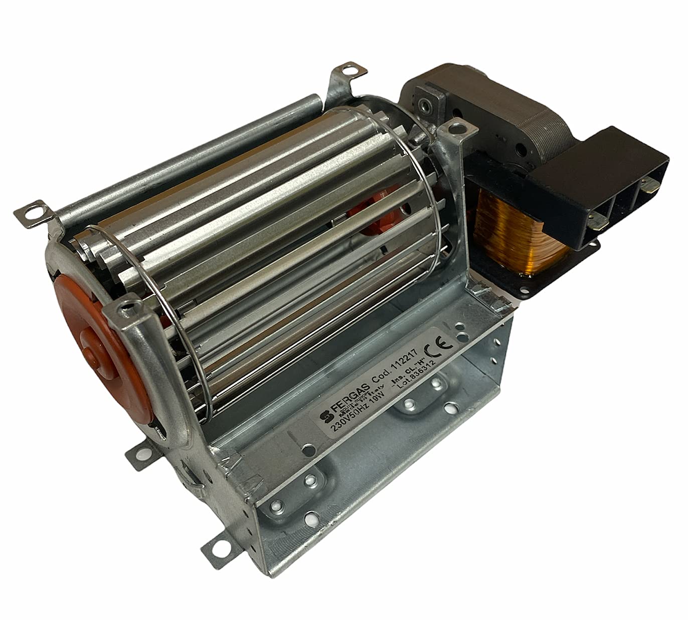 ERICAMBI, Ventilatore Tangenziale per Stufe a Pellet TGA 60/1-90/15 EMMEVI - FERGAS 112217, Ø Ventola 60mm, Dimensione Bocchetta 95x40mm, Lunghezza Totale 158mm