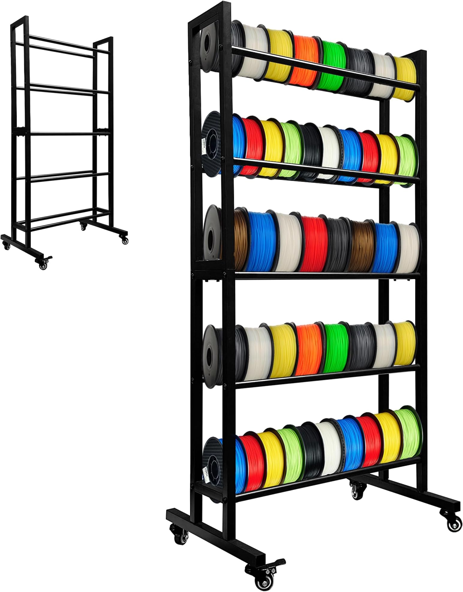 Amazon.com: AHOWPD 3D Printer Filament Storage Rack - 4 Tier Rolling ...