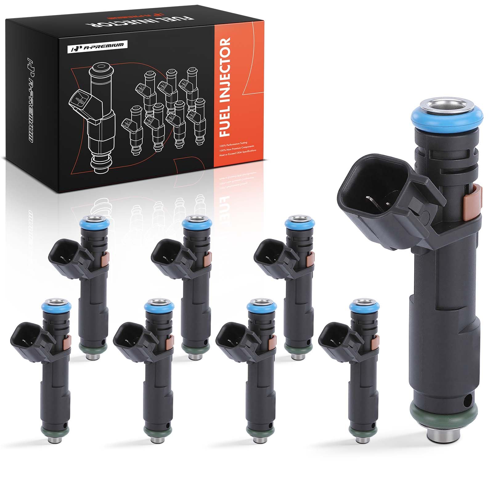 A-Premium Fuel Injectors Compatible with Ford F-150 F-250/F-350 Super Duty 2005-2007, Expedition 2005-2006 & Lincoln Navigator 2005-2006, Mark LT 2006-2007, V8 5.4L, Set of 8, Replace# 4G2142
