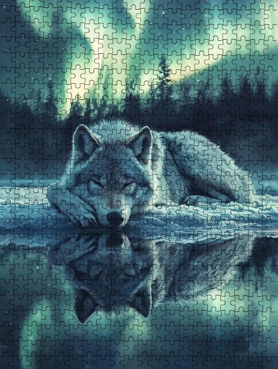 Puzzle 3000 elementów, puzzle dla dorosłych wilk aurora artystyczne puzzle, gra puzzli, drewniane układanki, niemożliwe klasyczne układanki, do gry edukacyjnej wyzwanie zabawki, układanki rodzinne