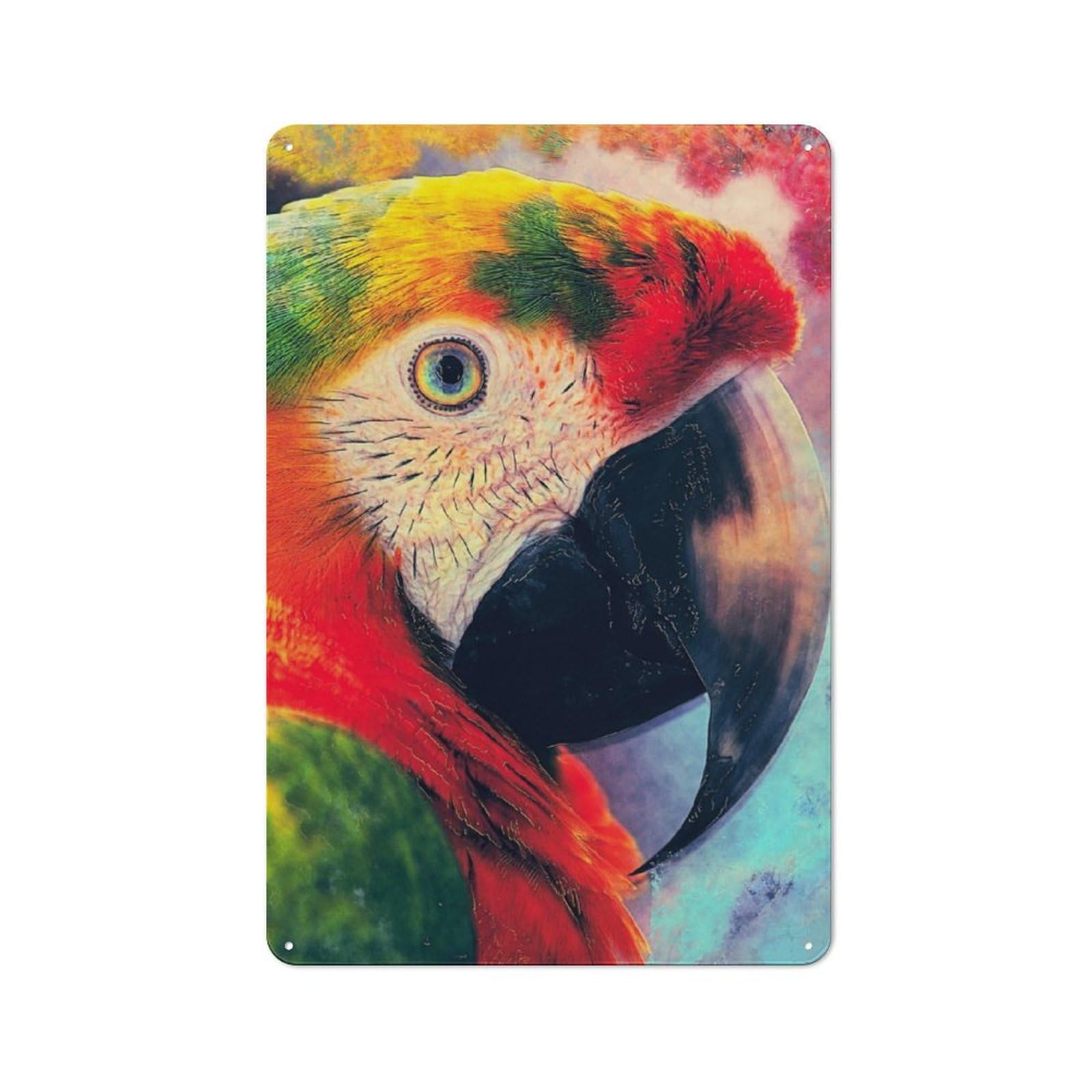 Junmoney Parrot Tin Wall Plaque 30X20cm With For Guest Room Or Hallway, For Metal Sign Collectors, For Garage And Workshop Walls