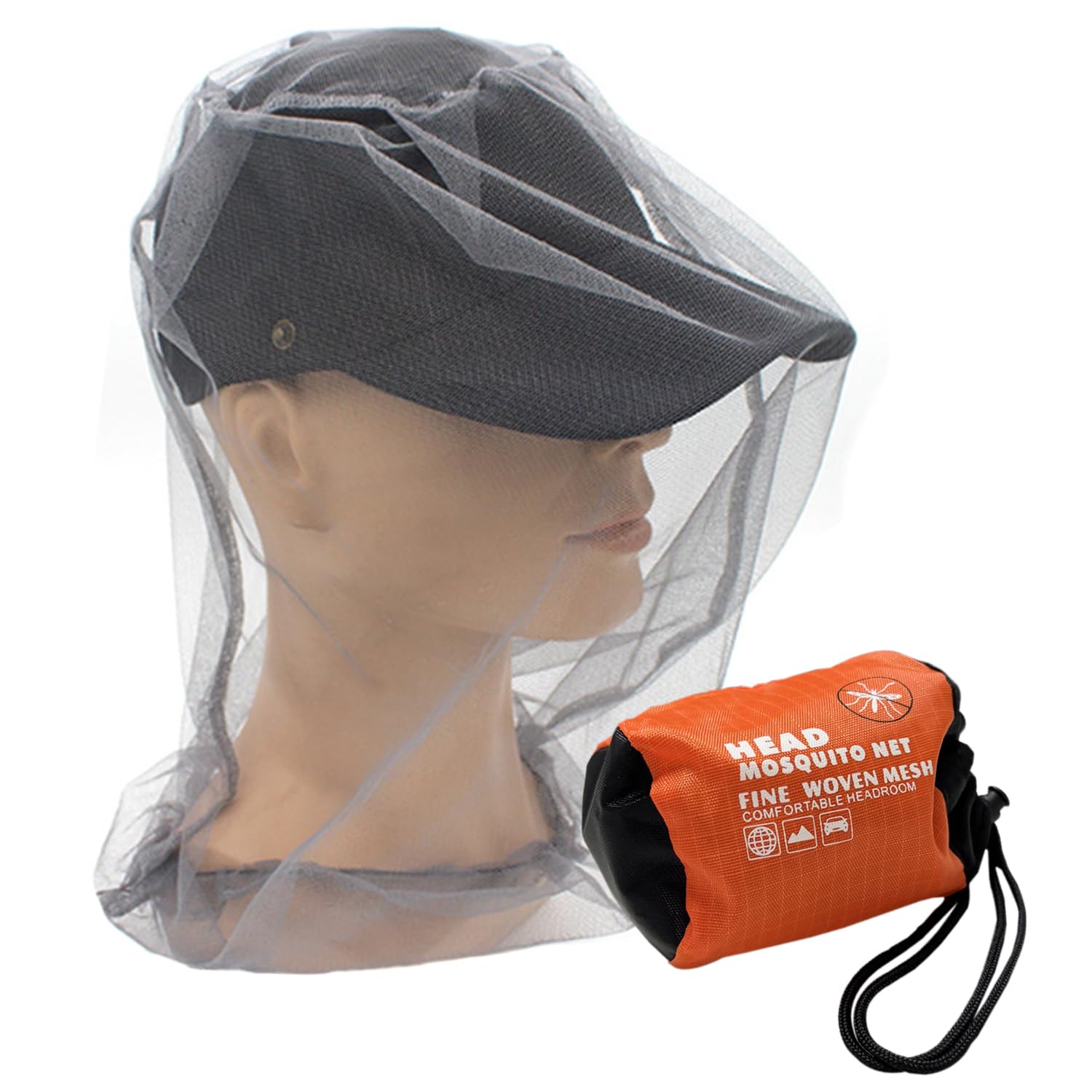 Set di 3 reti per insetti, zanzariere, cappellini antizanzara regolabili, copricapo antizanzara, protezione all'aperto, adatto per pesca, arrampicata, escursionismo