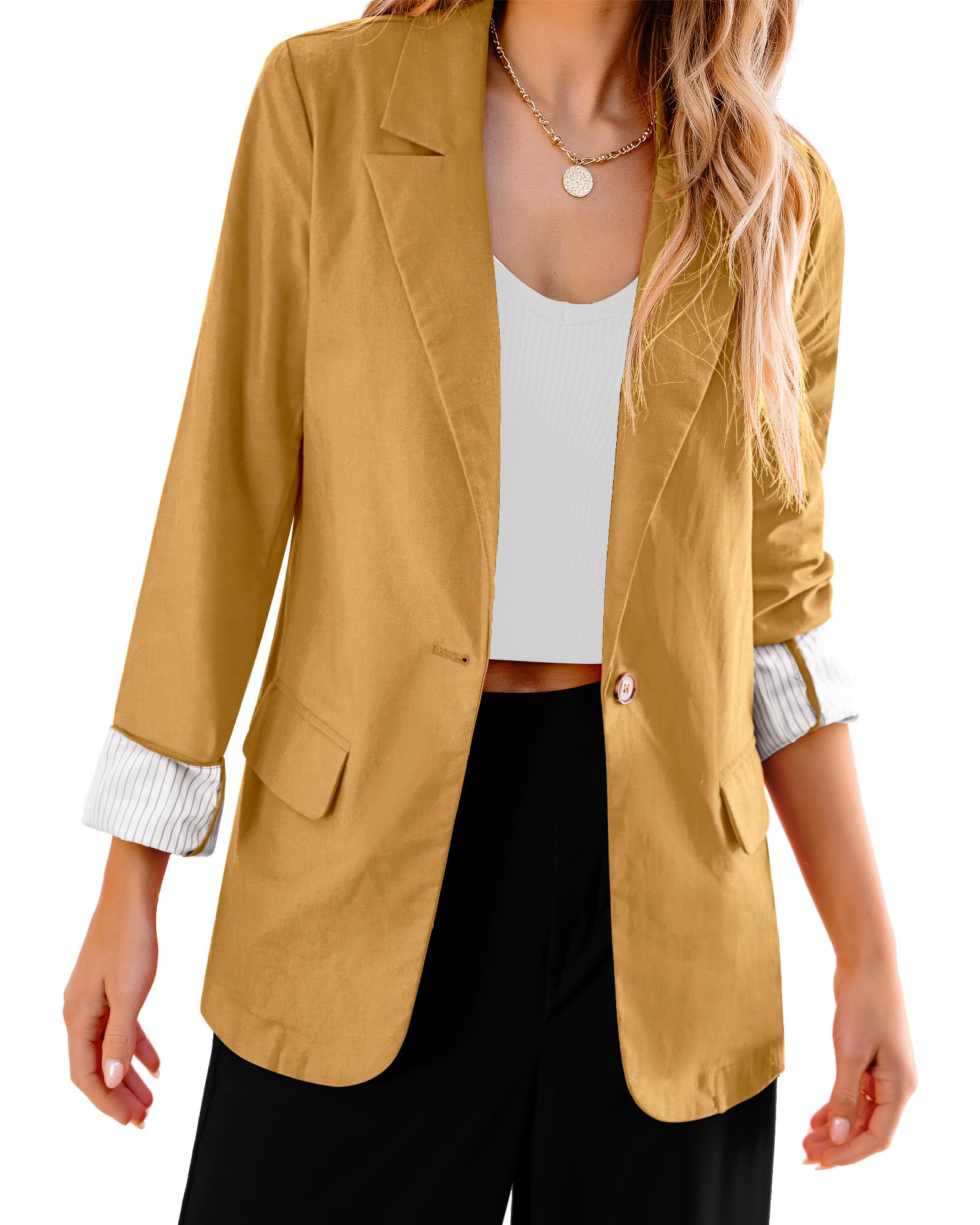 luvamiaBlazers for Women Business Casual Dressy Work Fashion Lightweight Spring Summer Linen Unlined 2025 Suit Jackets