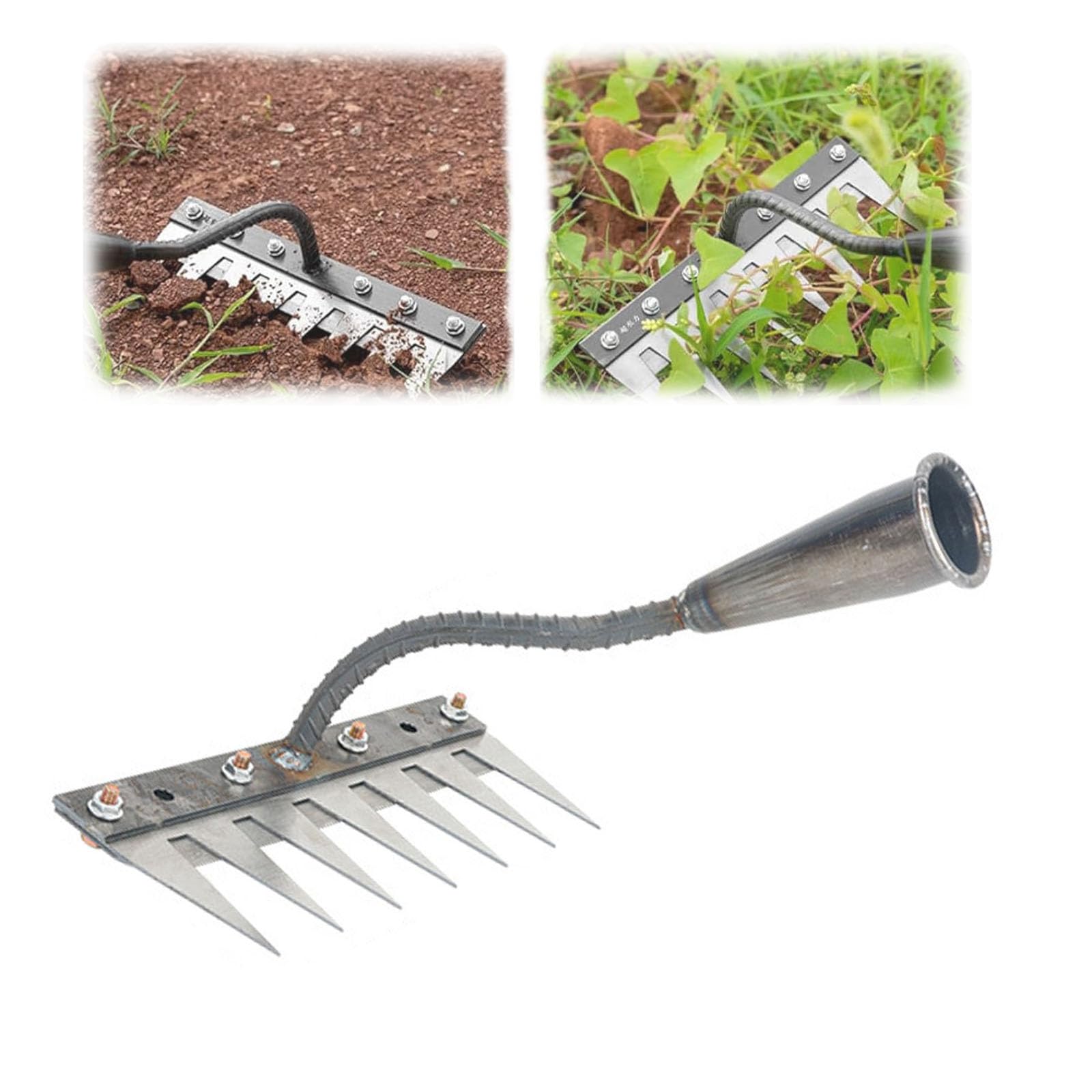 Weeding Rake Tool Long Handle Gardenia Iron Weeding Rake 2.0, Carbon ...