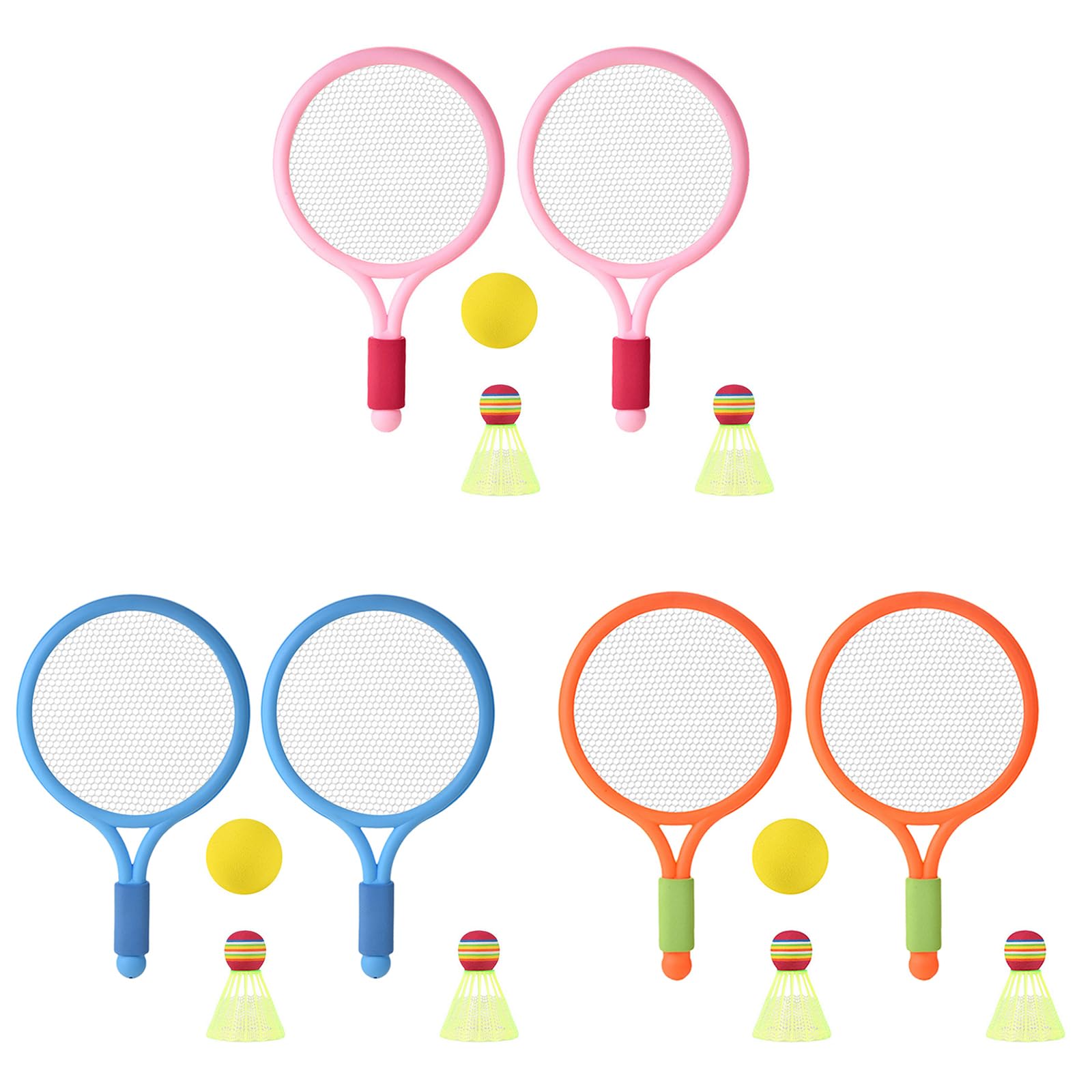 Juego de raqueta de tenis para niños, raqueta de bádminton con tenis y 2 volantes para interiores y exteriores, juego de playa