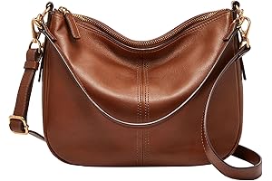 Fossil Women's Jolie Leather Crossbody Purse Handbag in Brown