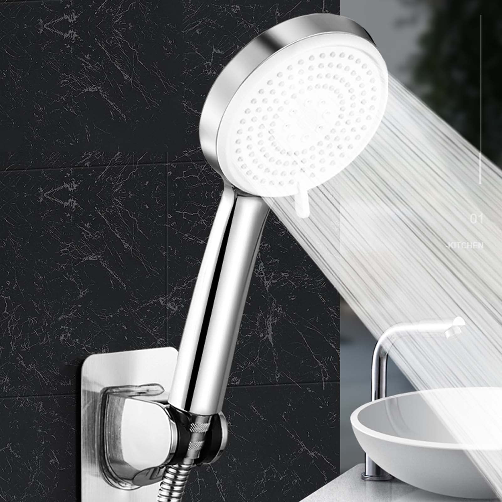 Ręczna głowica prysznicowa ze stali nierdzewnej z wężem, oszczędzająca wodę, 3-funkcyjny spray, idealna do prysznica i wanny, elegancki design do nowoczesnych łazienek