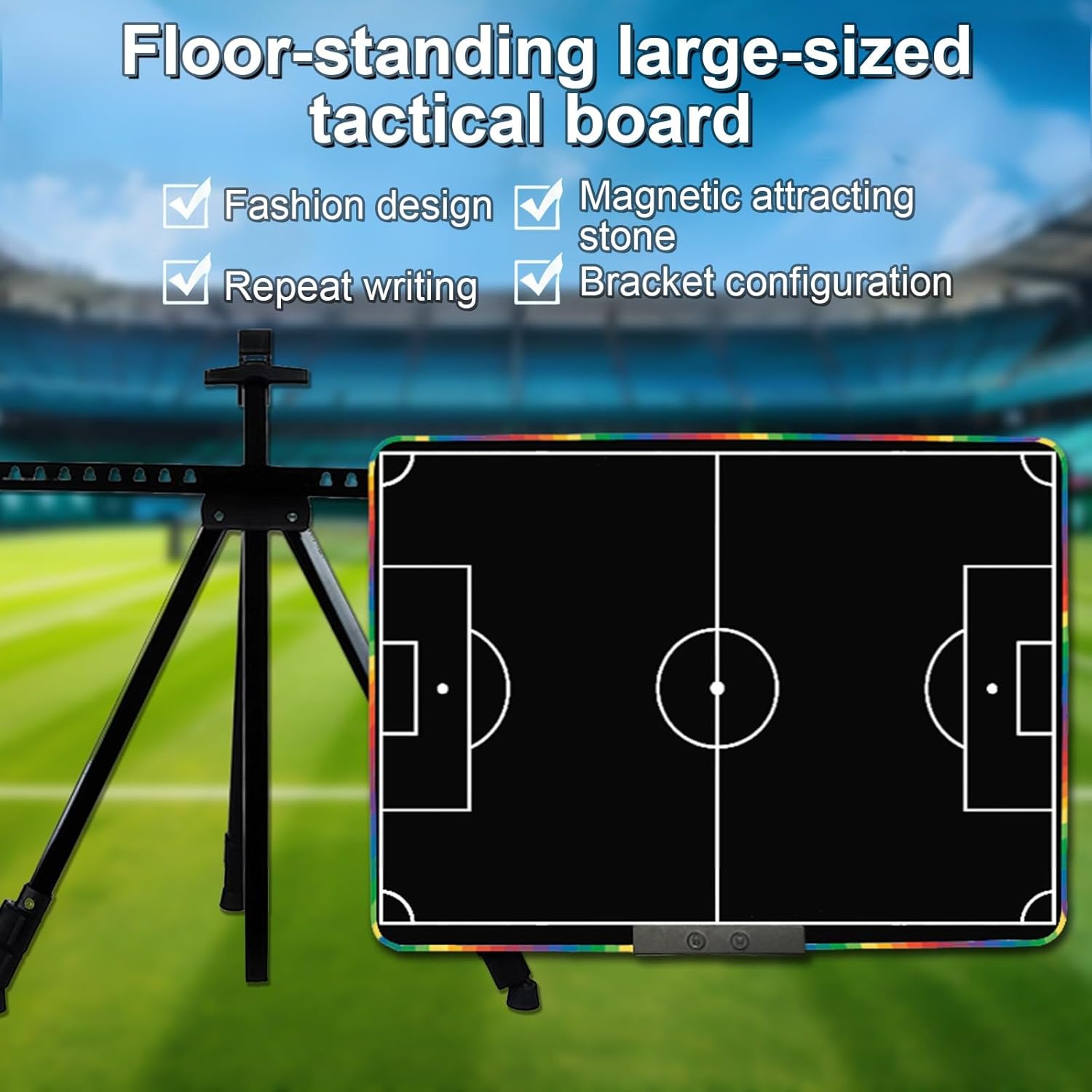 Large Size LCD Screen Football Coaching Aid Including Stand Erase Hook Button Strategic Tool for Training and Strategy Strategic Drawing Board