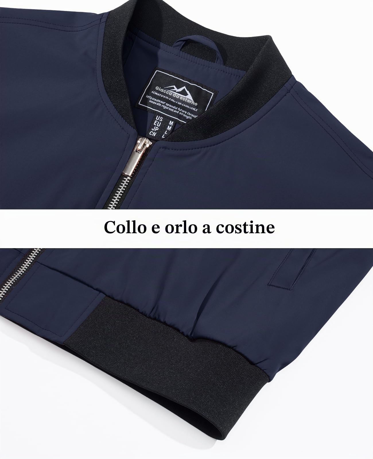 Magcomsen Giacca bomber da uomo, giacca a vento leggera con cerniera integrale, casual, elegante, da esterno, giacche da golf