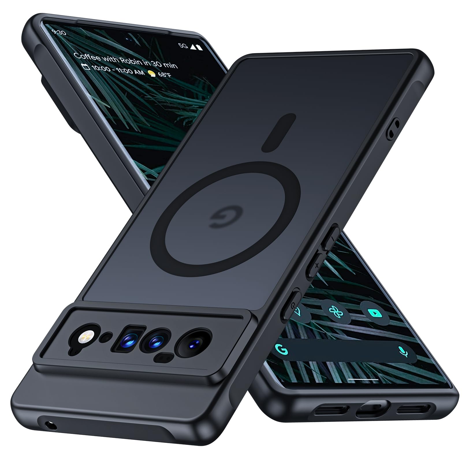 Bimanpap Matte Case for Google Pixel 6 Pro 5G, Compatible with Magsafe, Magnetic Shockproof Military Drop Protection Translucent Back Slim Bumper