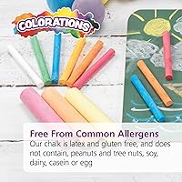 Vista 2 de Colorations CNODUST - Tiza de color sin polvo, valor, multicolor, para niños, aula, aprendizaje, dibujo, crear, jugar, no tóxico, 3 pulgadas x 3/8
