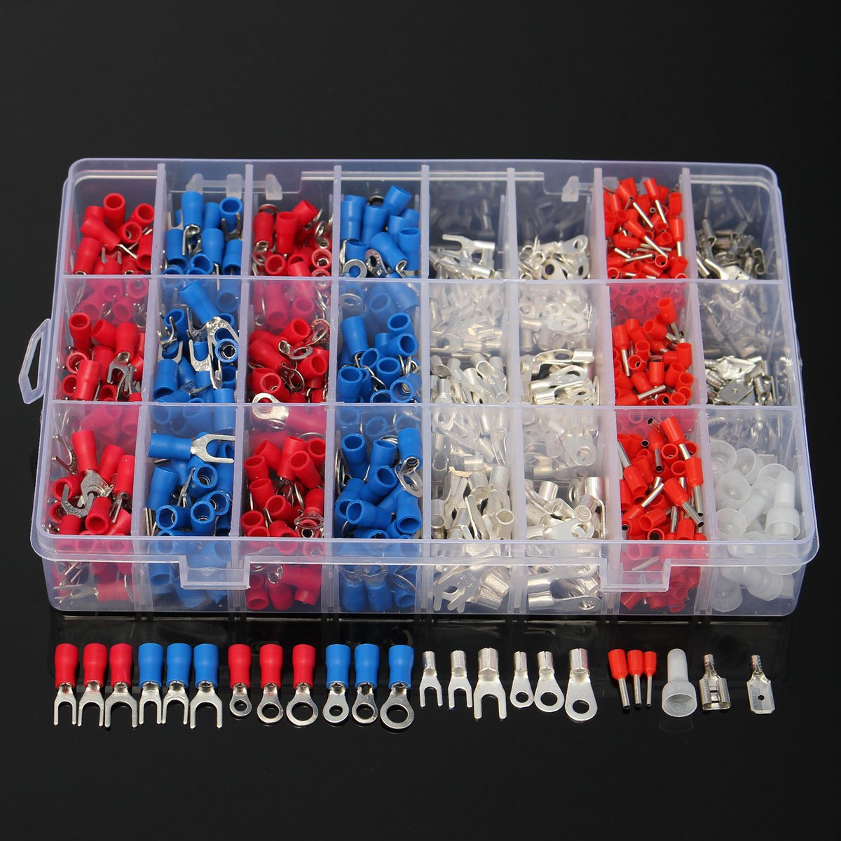 Set Assortito Di Picchetti Per Terminali A Crimpare Isolati Con Connettore A Filo Elettrico 1000Pcs
