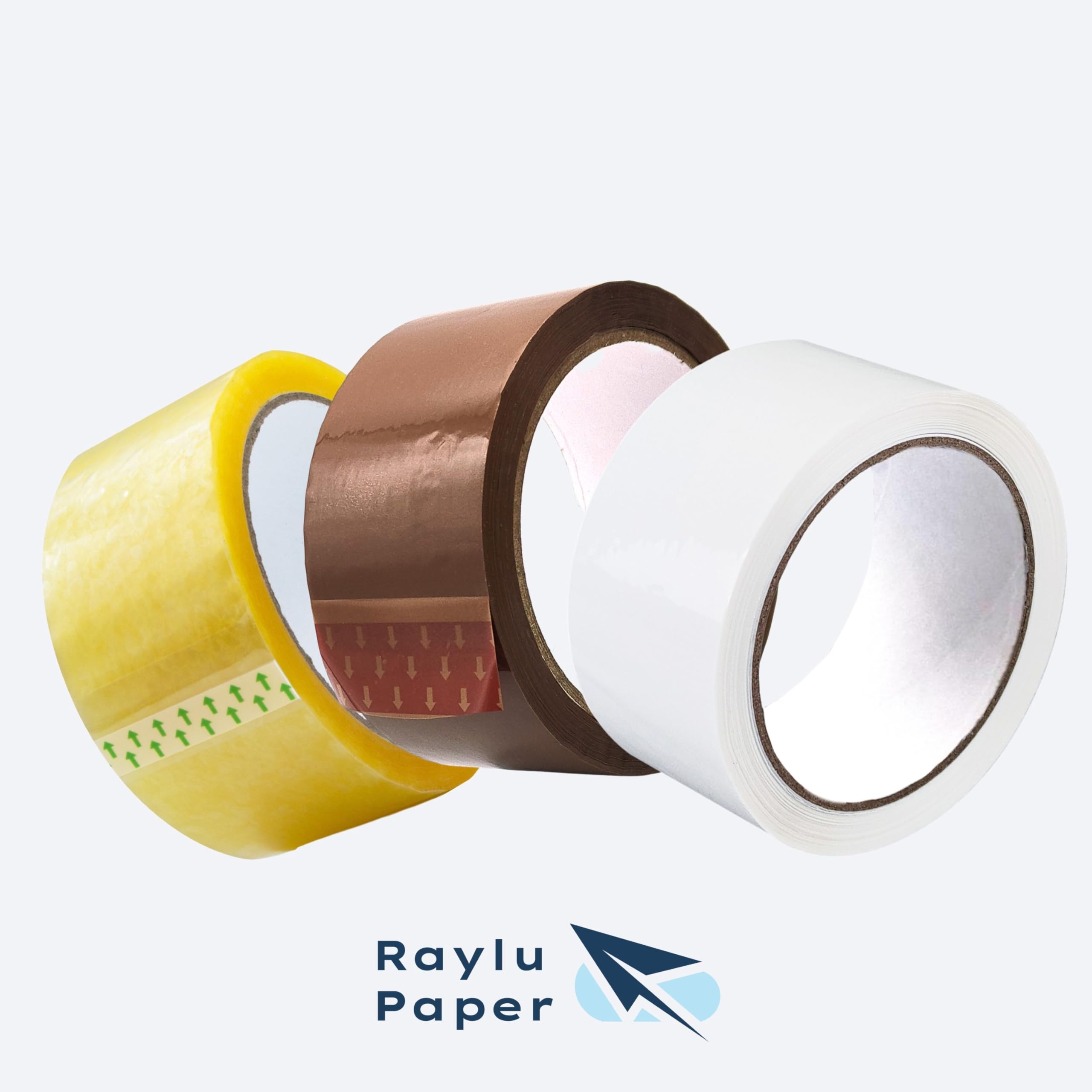 RAYLU PAPER® - Rollos de Precinto, Cinta Adhesiva para Embalaje de Cajas de Envío Resistente y Extra Fuerte, 66 metros x 50 mm de ancho (1 unidad, Blanco)