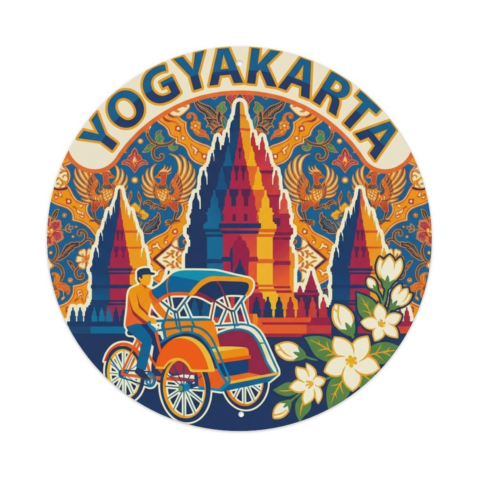 Retro Travel Indonesia Yogyakarta Metal Tin Sign