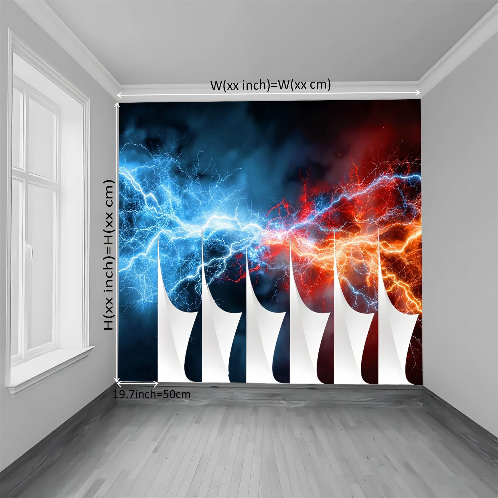 Panoramiczna tapeta cyfrowa dynamiczny błyskawica 3D elektryczny blask 200 x 140 cm, włóknina XXL nowoczesna dekoracja ścienna salon sypialnia biuro pokój dziecięcy, wielokolorowa