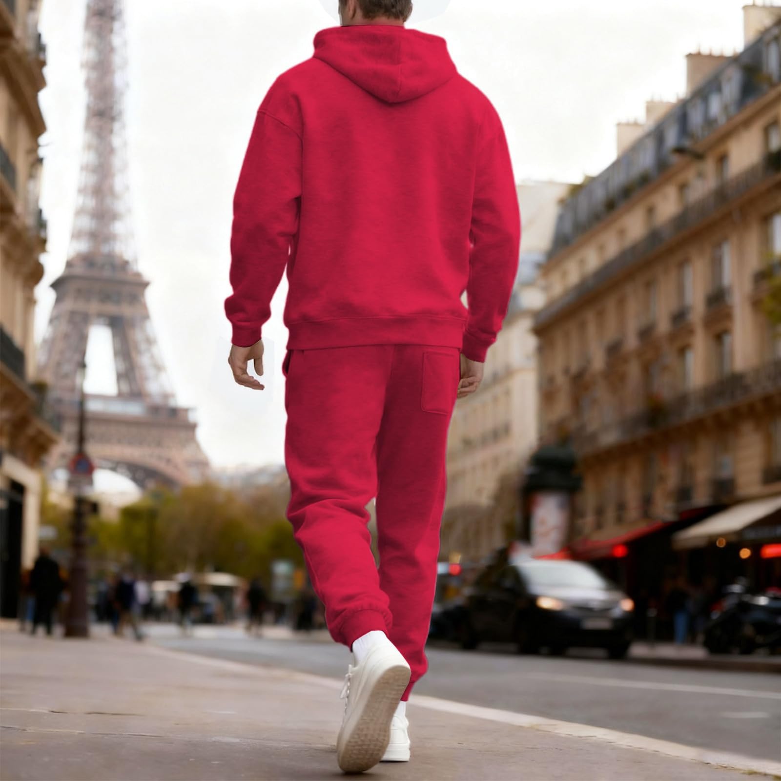 Felpa con cappuccio e tuta da jogging uomo, 2 pezzi, abbigliamento casual autunno inverno, uso quotidiano confortevole