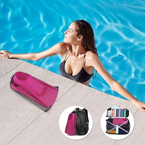 Miniatura 6 de Gintenco Aletas de Natación, Aletas de Natación para Niños para Natación de Vueltas, Aletas de Tamaño de Viaje con Bolsa de Malla, Aletas de