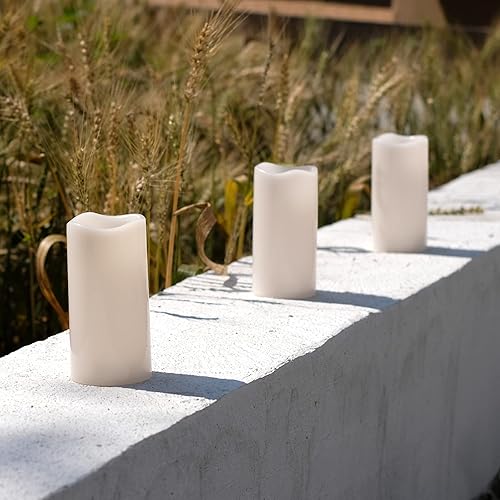 Miniatura 2 de Velas de luz LED de pilas, sin llama, de 4 x 6 pulgadas, para exteriores, impermeable IP44, luz blanca cálida, con control remoto y temporizador, de