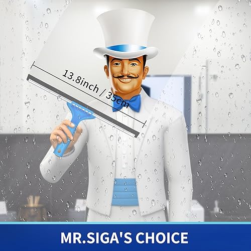 Miniatura 2 de MR SIGA combo para limpieza de ventanas rasqueta y limpiador de ventanas de microfibra Tamaño 35 cm