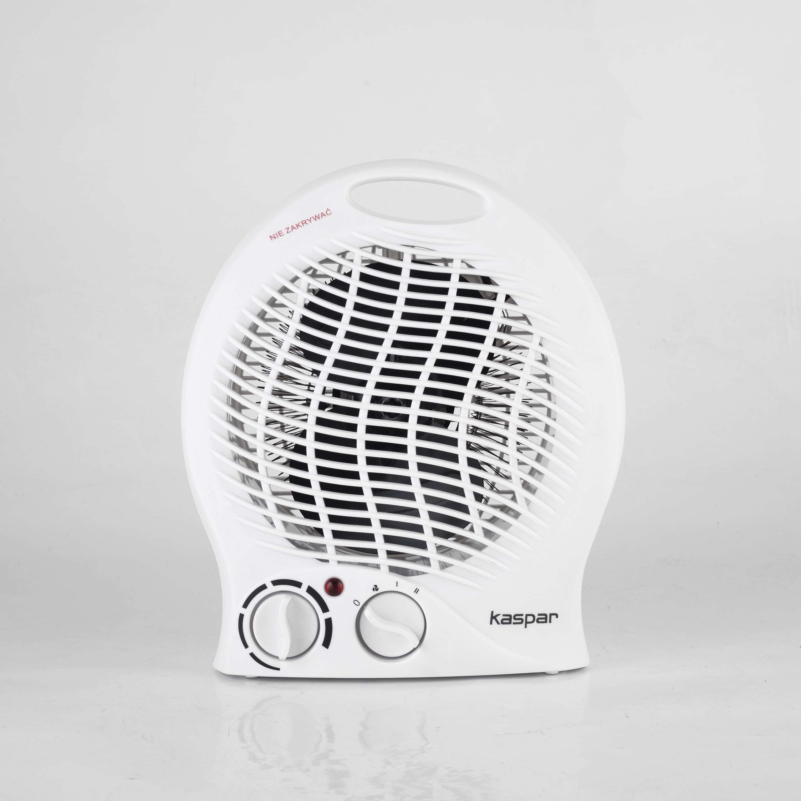 KASPAR Termowentylator, mały, kompaktowy wentylator termiczny, grzejnik elektryczny, 1000 W, 2000 W, z funkcją wentylatora, termostat, zabezpieczenie przed przegrzaniem, ogrzewanie elektryczne, 3