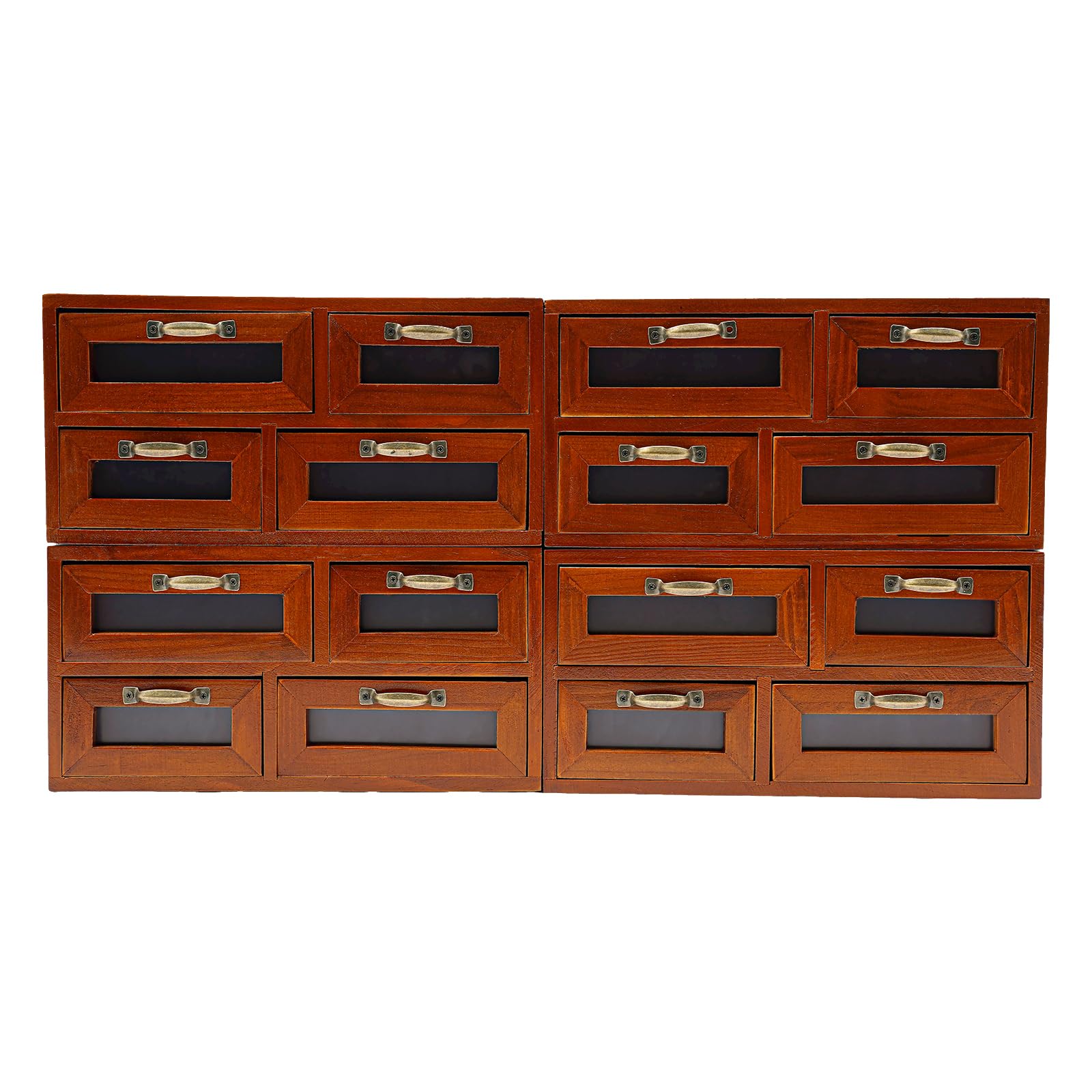 16 Drawer Wooden Storage Box, 23.6 * 7.3 * 12 Inches DIY Wooden Multi Drawer Storage Organizer, Desktop Drawer Organizer for Home and Office (Brown)